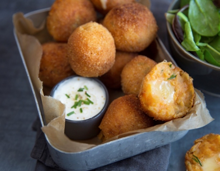 Sweet potato and Entremont Raclette cheese croquettes