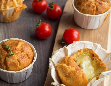 Dried tomato and Entremont Raclette cheese muffins